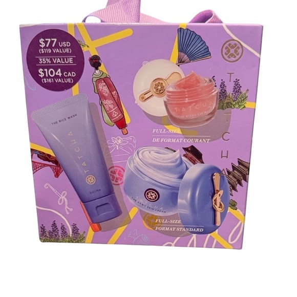 Tatcha Other - NEW TATCHA Dewy Skin Plump Lips Set Moisturizer Rice Wash Kissu Lips